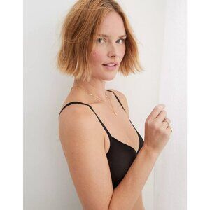 Smoothez Aerie Mesh Unlined Bra True Black Size 32C NWT